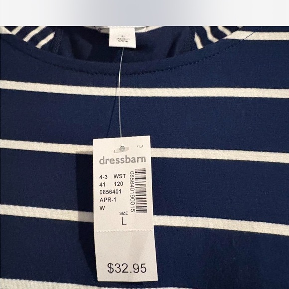 NWT Westport Navy and White Striped Nautical Casual Cruise Tank Top Shirt Size L - Picture 6 of 8